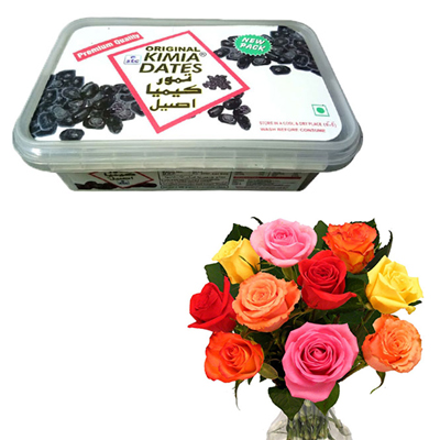 "Round shape Pineapple cake - 1kg, Flower box with 30 Red Roses - Click here to View more details about this Product